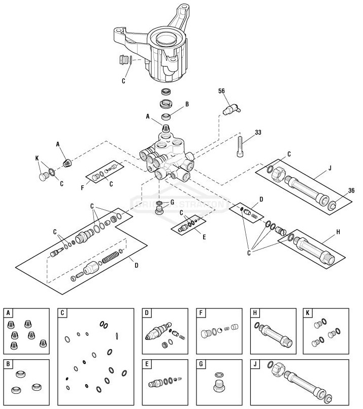 Troy-Bilt Pressure Washer 020528-1 Pump Parts